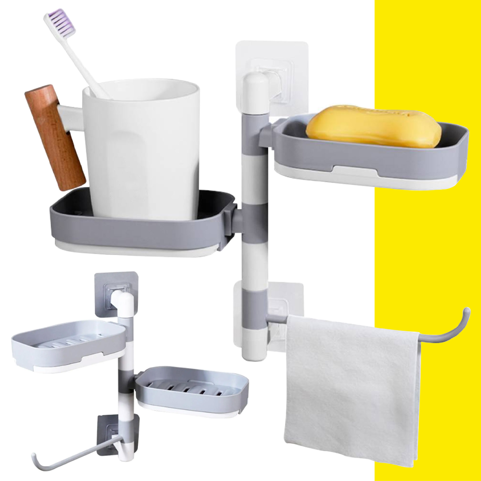 Miniatura 2 de Jabonera Baño 2 Niveles Toallero Girator